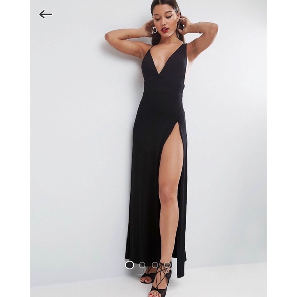thigh split maxi dress